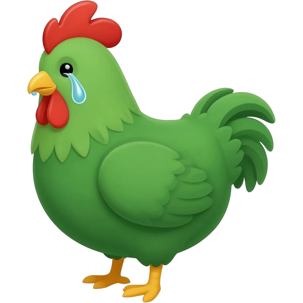 green chicken crying emoji