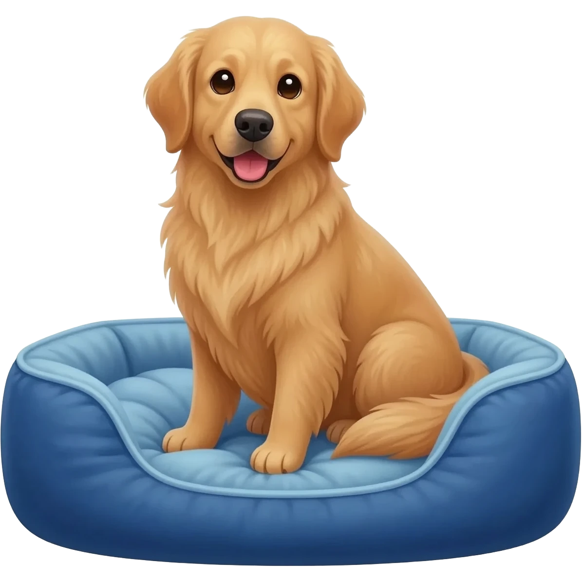 chien assis sur lit pour chien emoji