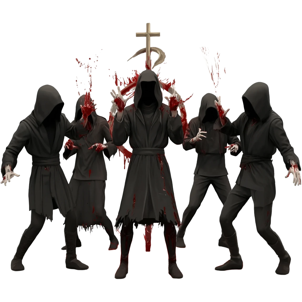 Santatic rituals with blood and gore emoji