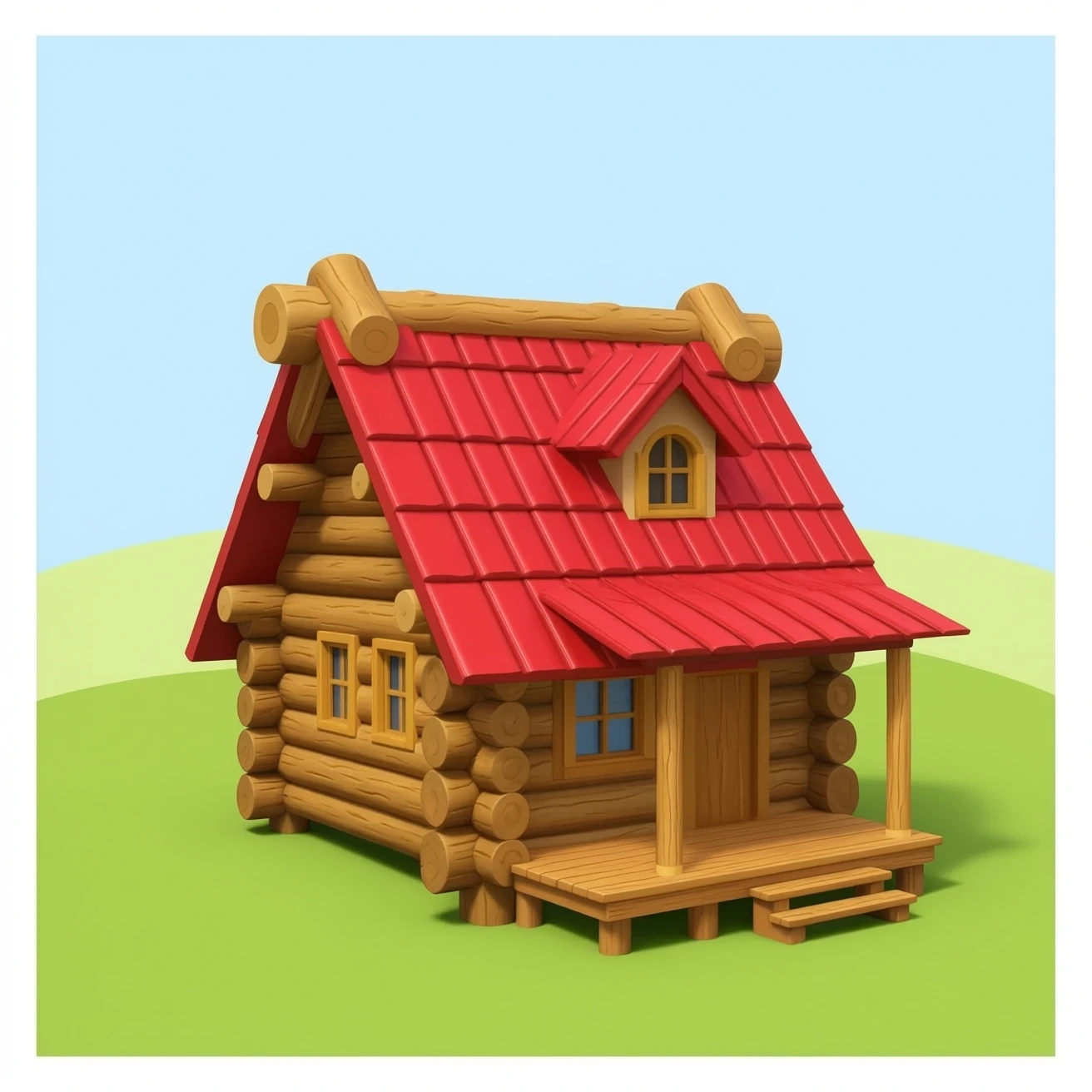 Baita Di Tronchi Simpatico Cartone Animato emoji