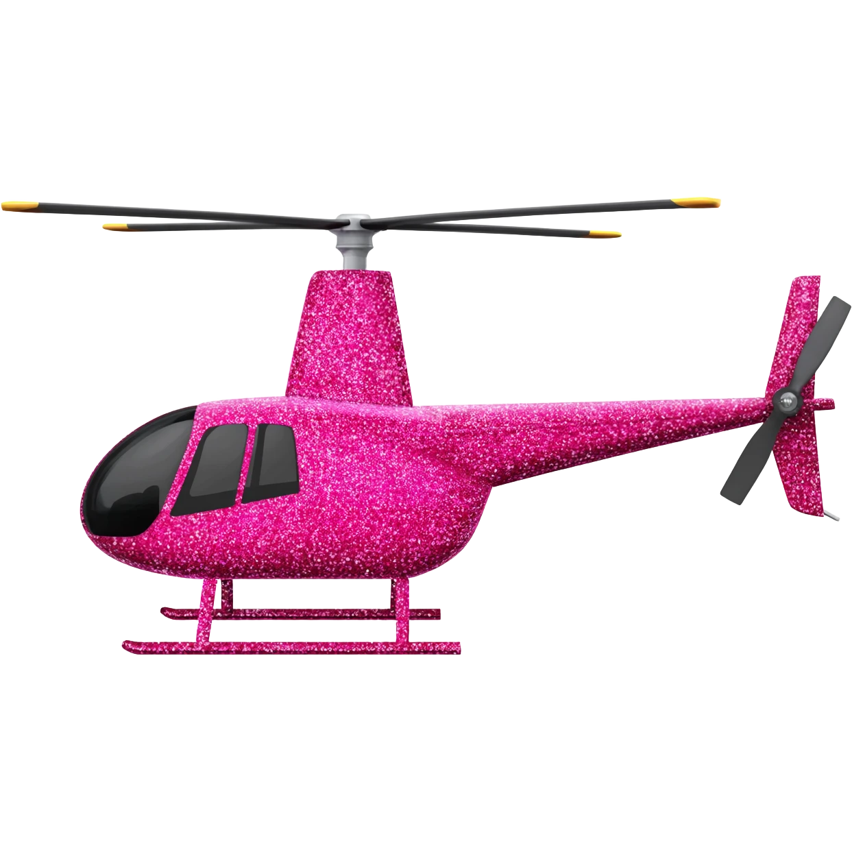 Pink helicopter withnglitter emoji