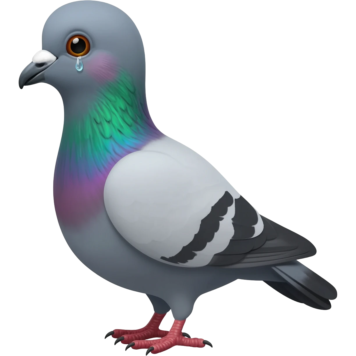 Crying pigeon emoji