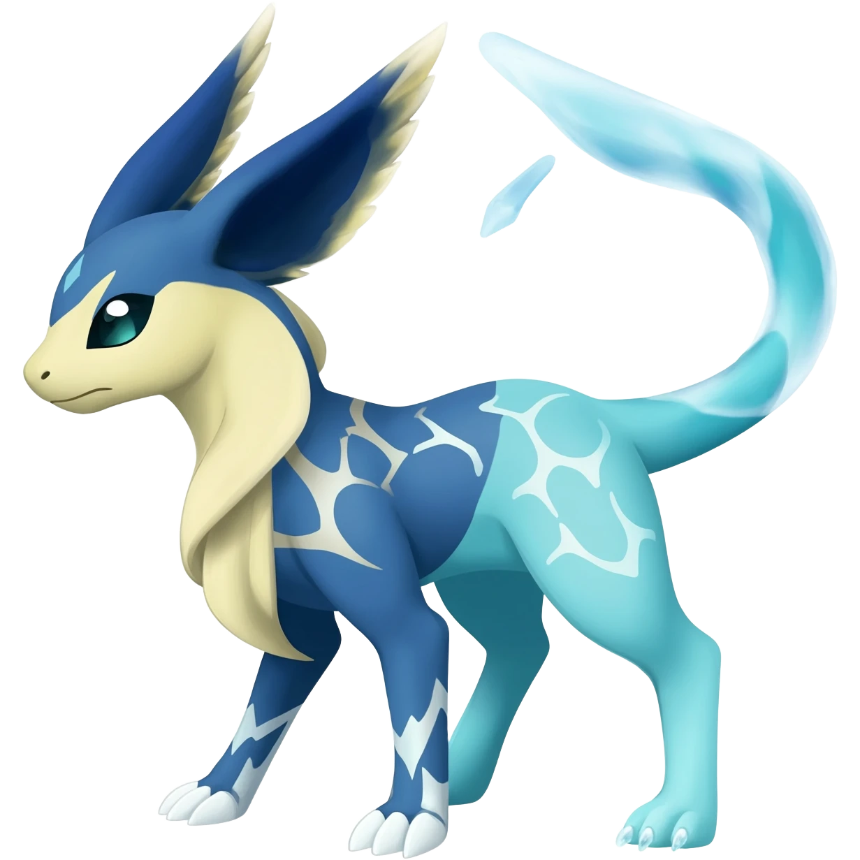 Dark pastel neon exotic painted Fakémon-Pokémon-Vernid-Vaporeon-Sylveon-Espeon-Glaceon-creature emoji