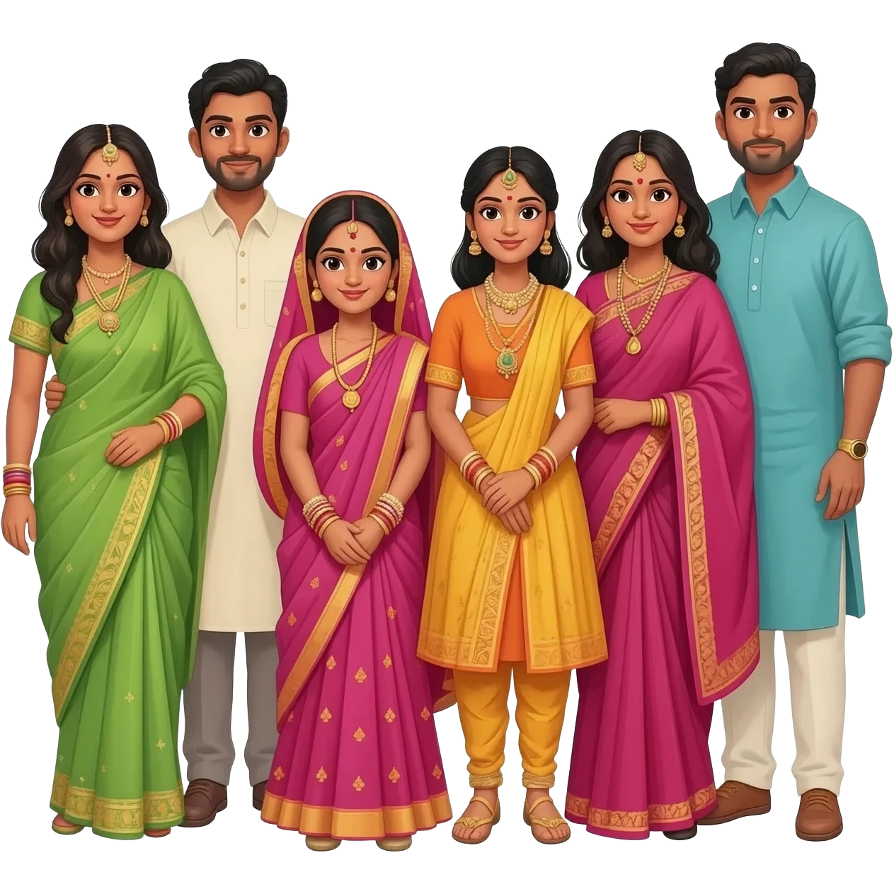 create seven indian couples emoji