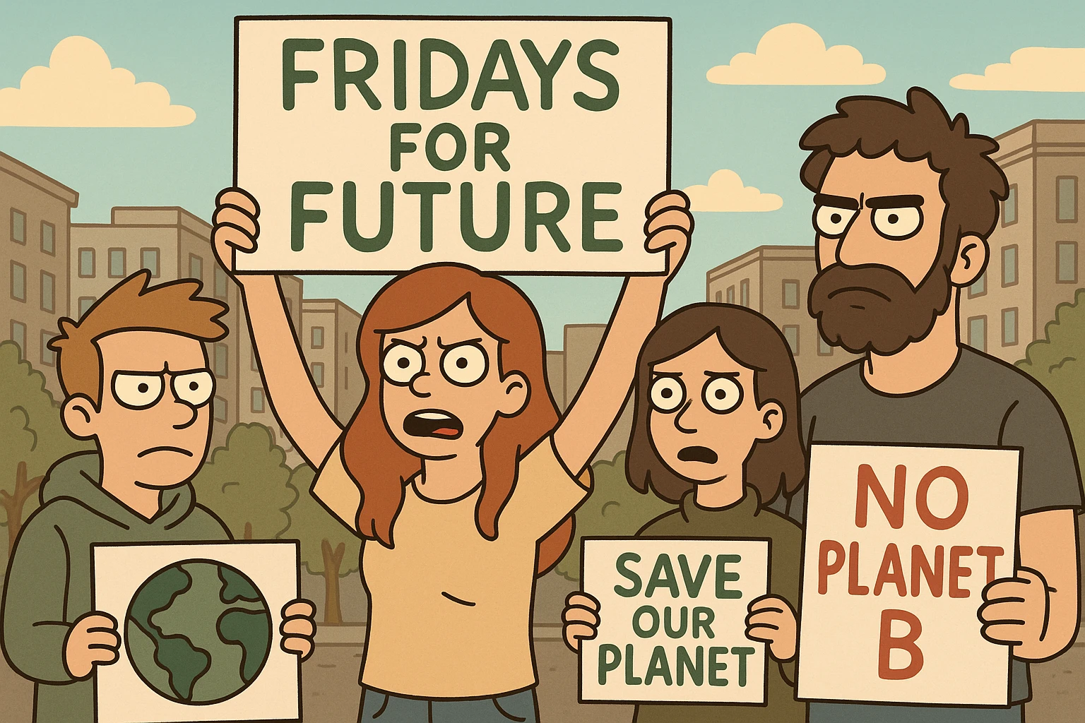  Fridays for Future the people in city emoji