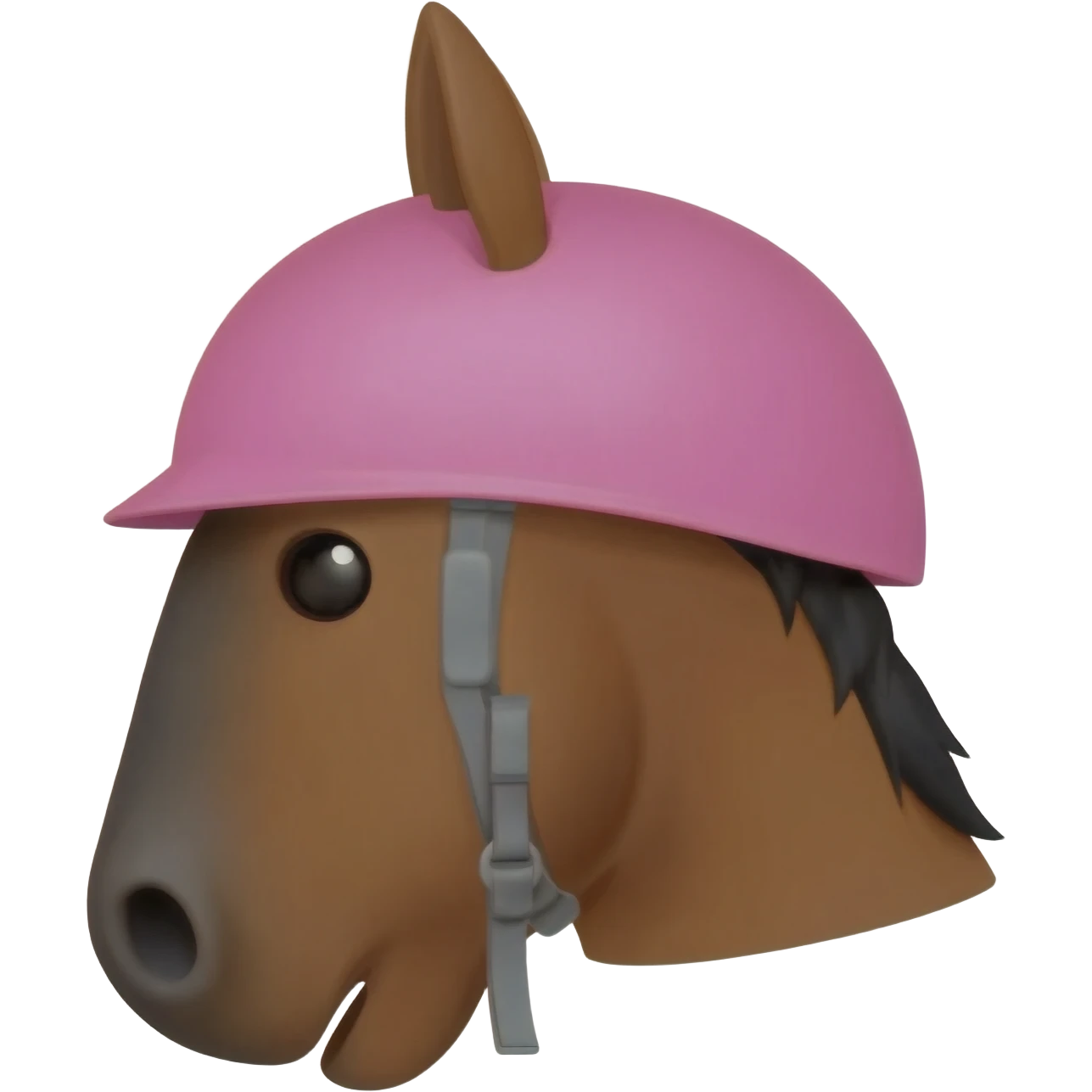 horse head with a pink helmet emoji