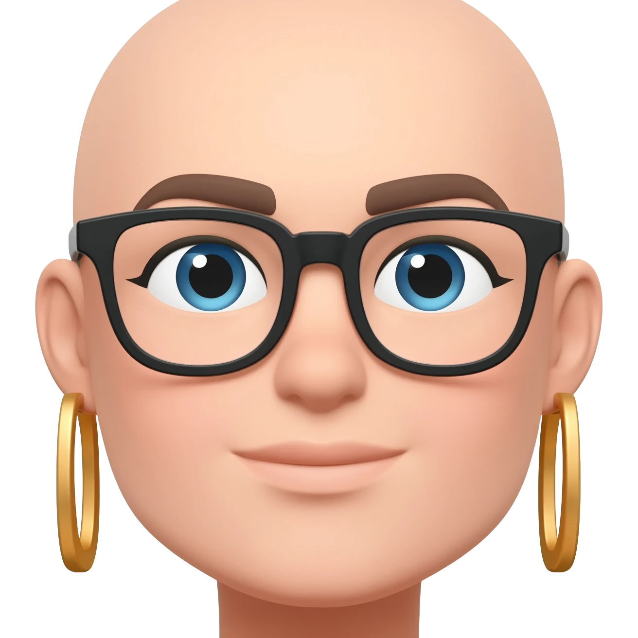 Wears glasses earrings in both ears emoji