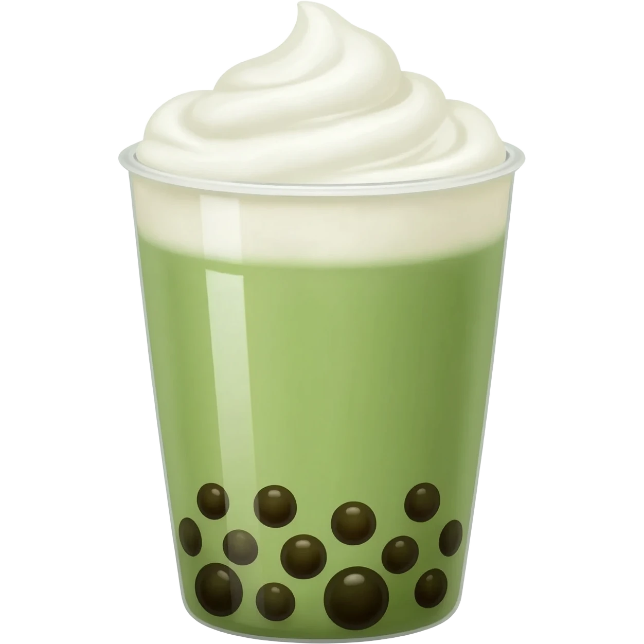 Matcha with boba pearl emoji