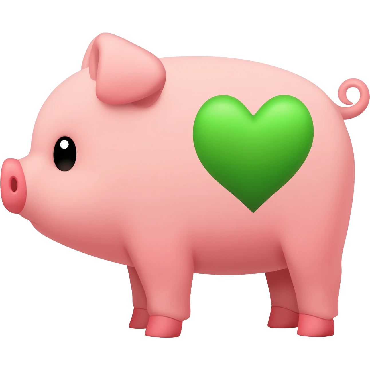 Baby Pig with green heart emoji