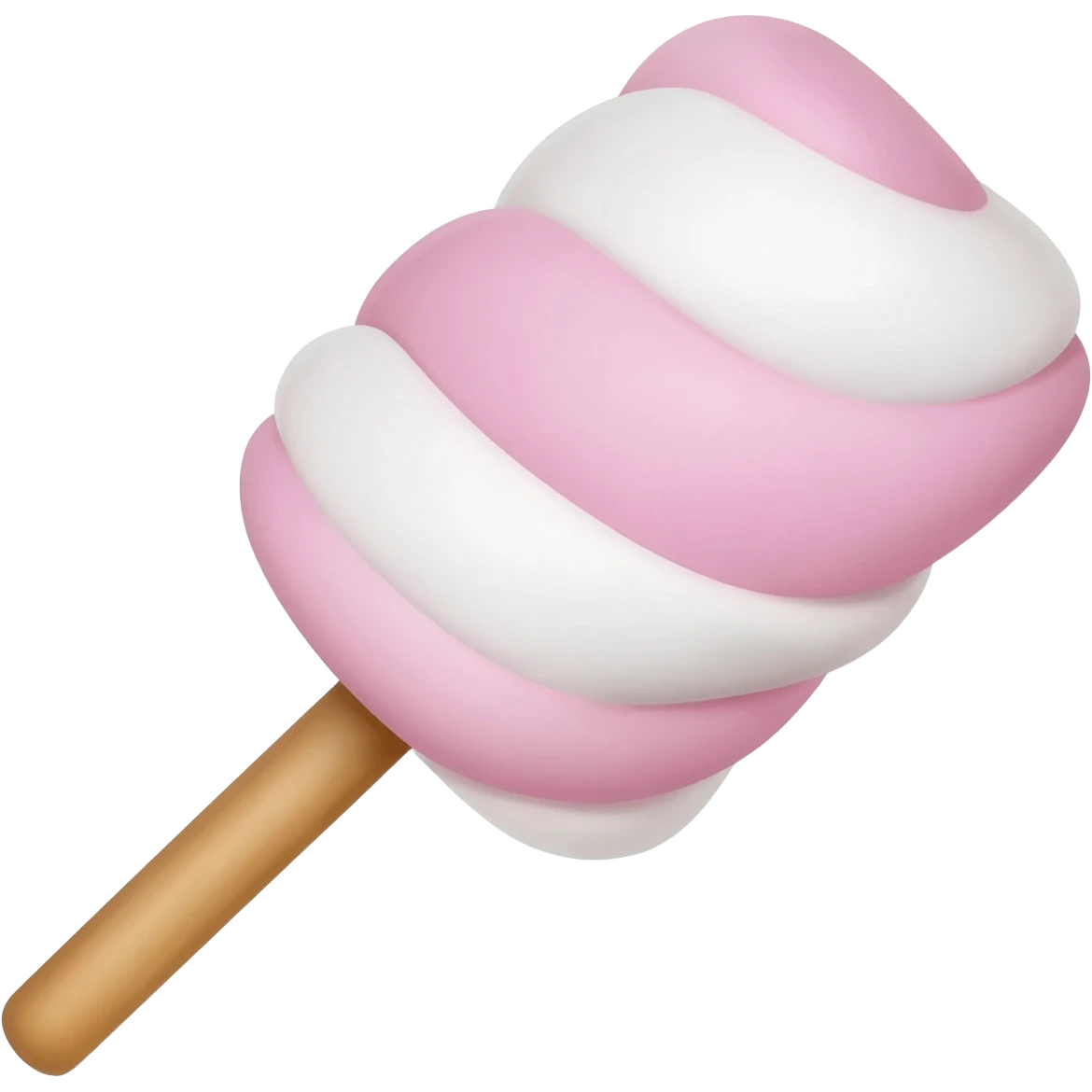 Pink and white marshmallows on a stick emoji