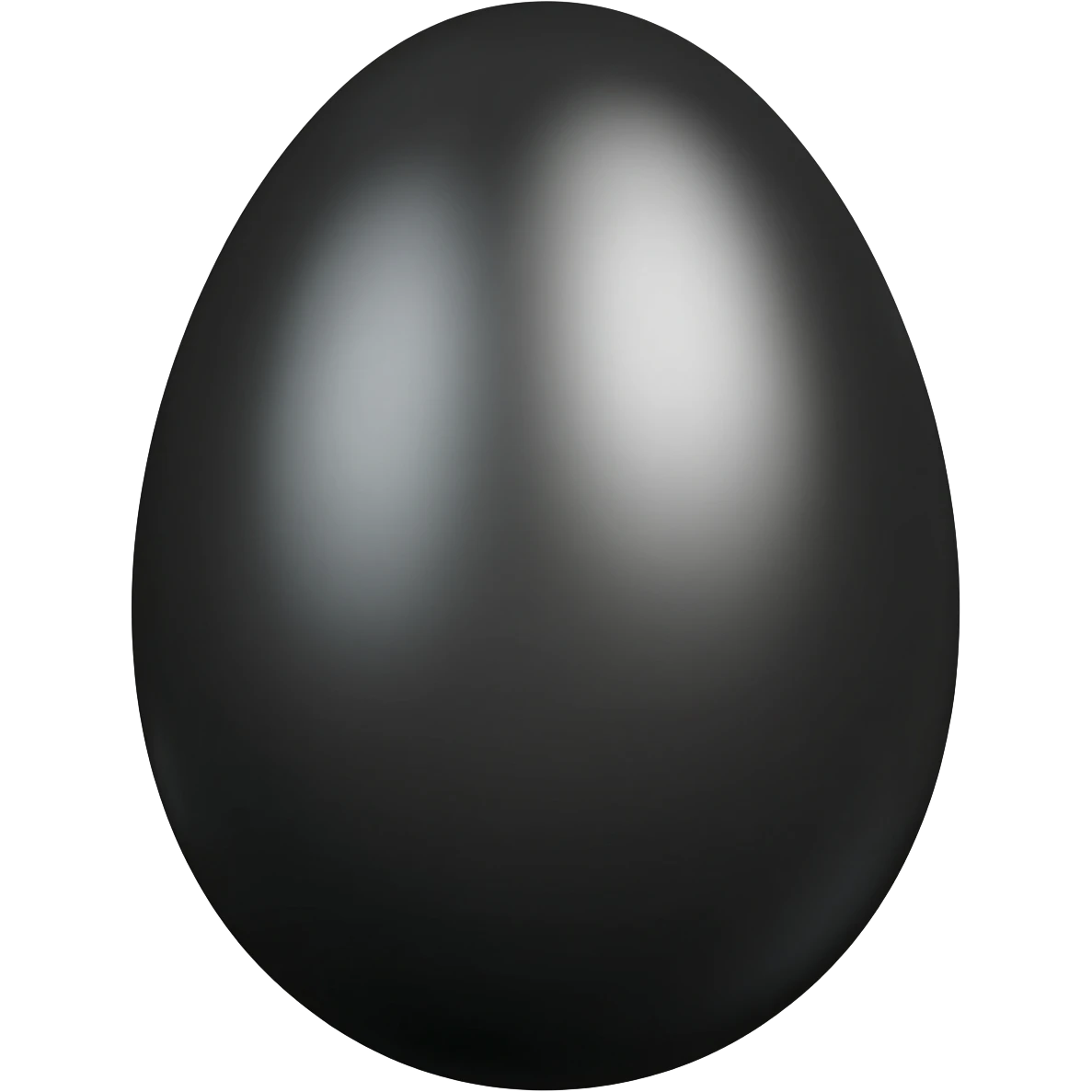 metallic black egg shaped egg emoji