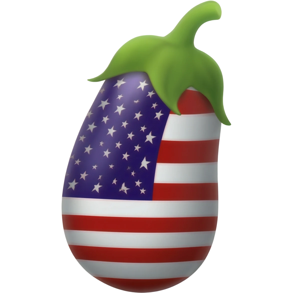 Eggplant with an American flag as its skin emoji