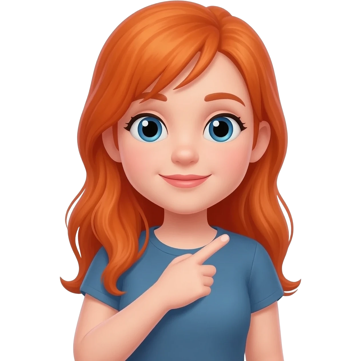 make a redhead girl emoji doing the L (loser) sign on her front emoji