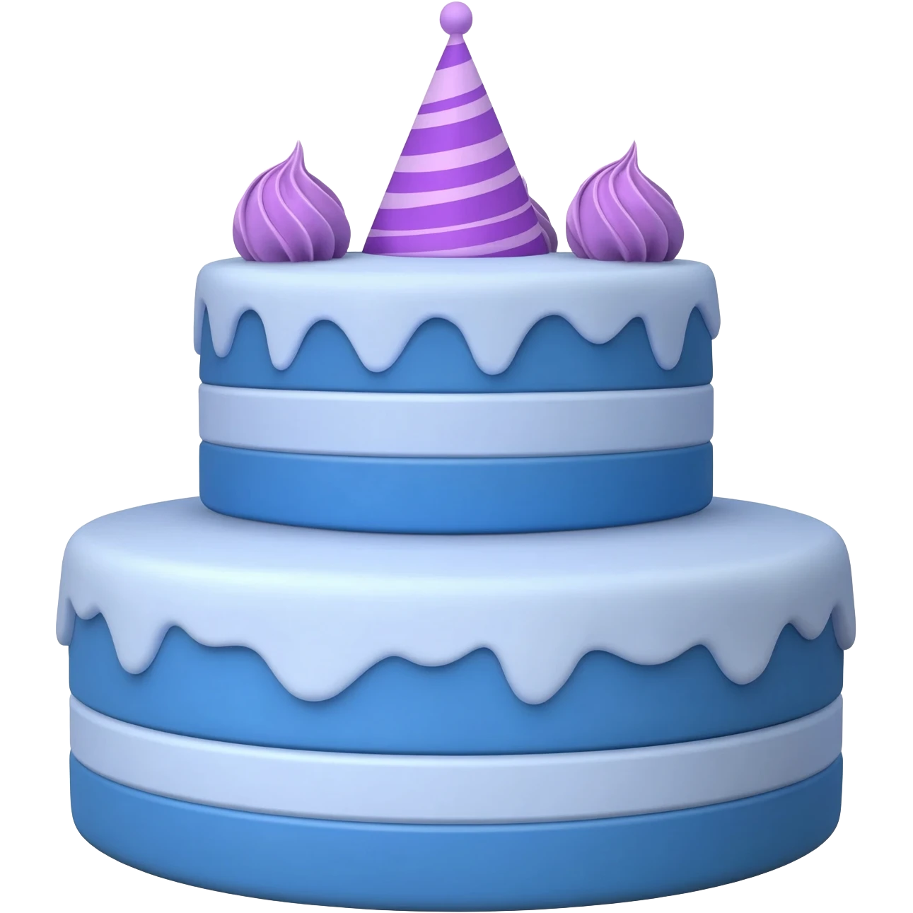 blue and purple birthday cake emoji
