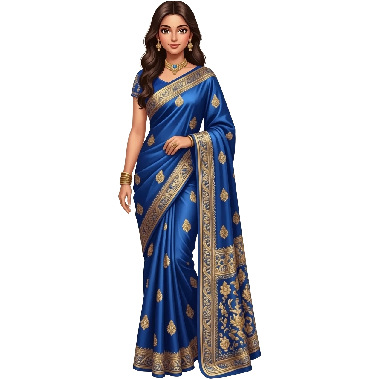 full image of a woman in a saree emoji