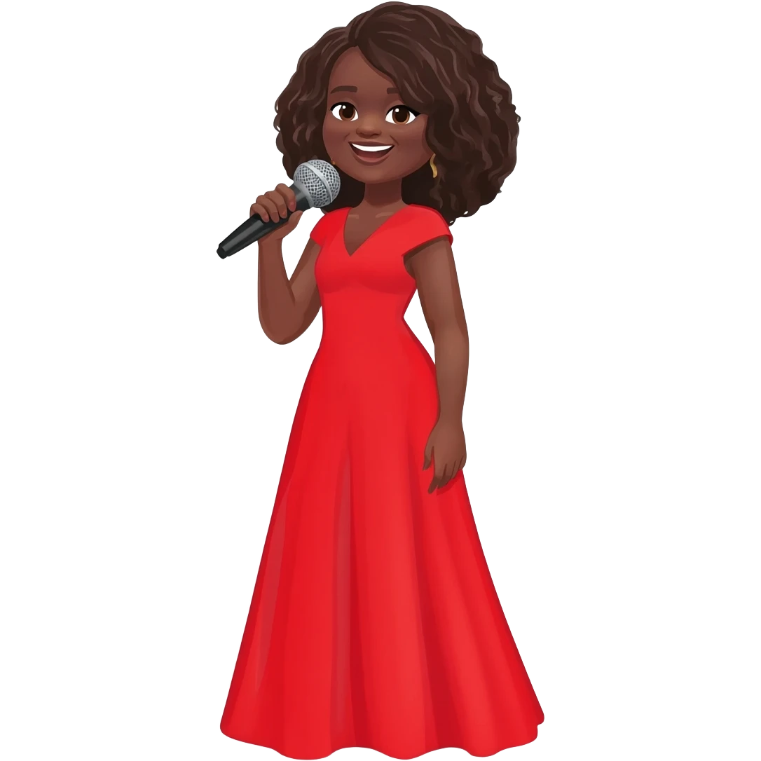 Gonemili Grace chante avec un micro en main emoji