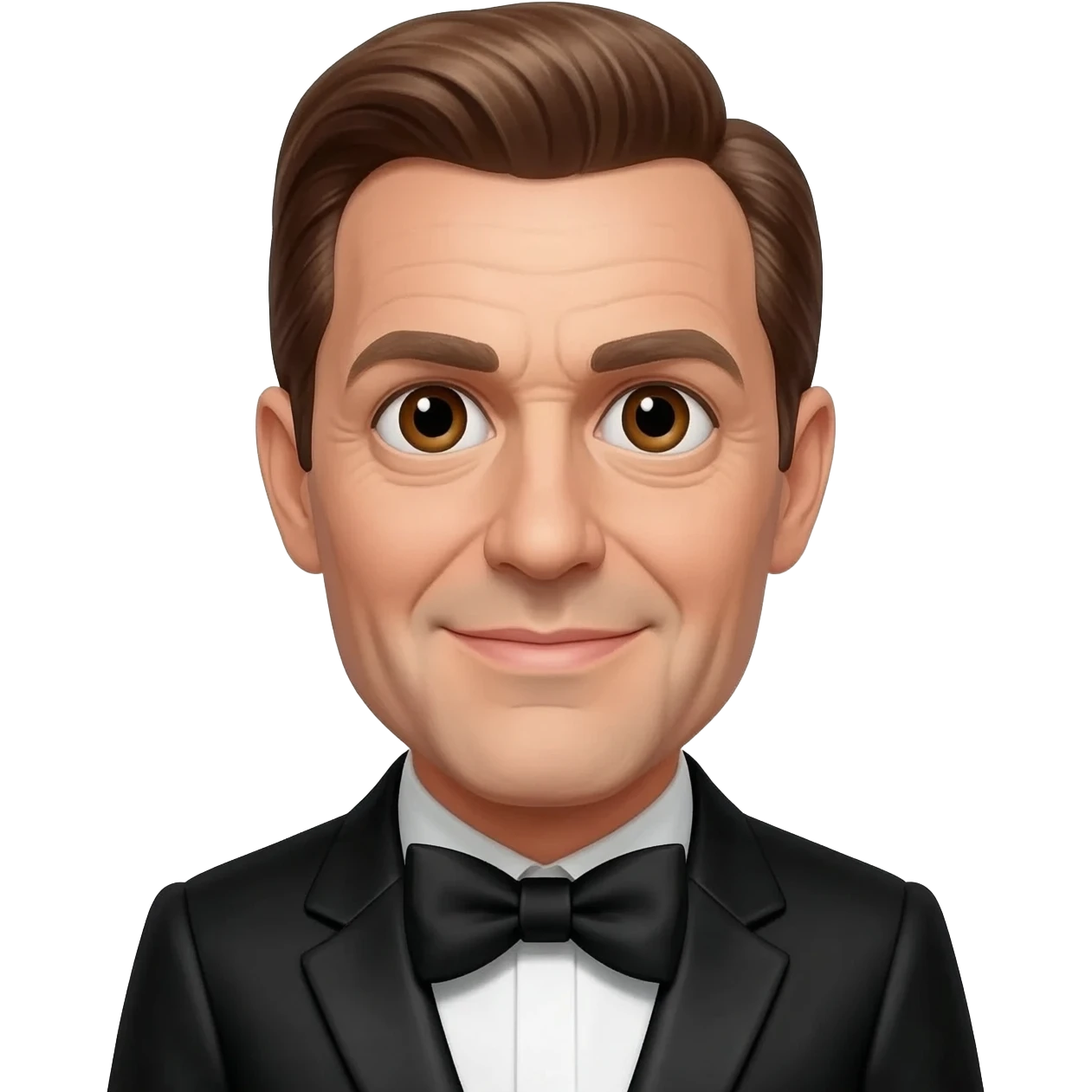 Ted Healy with brown eyes, brown hair, black metallic suit with bow tie emoji
