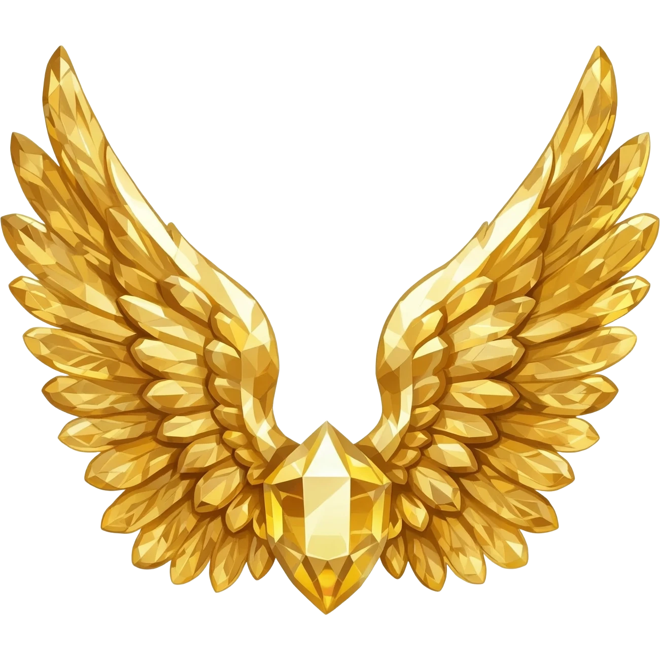raw golden crystal with angel wings emoji