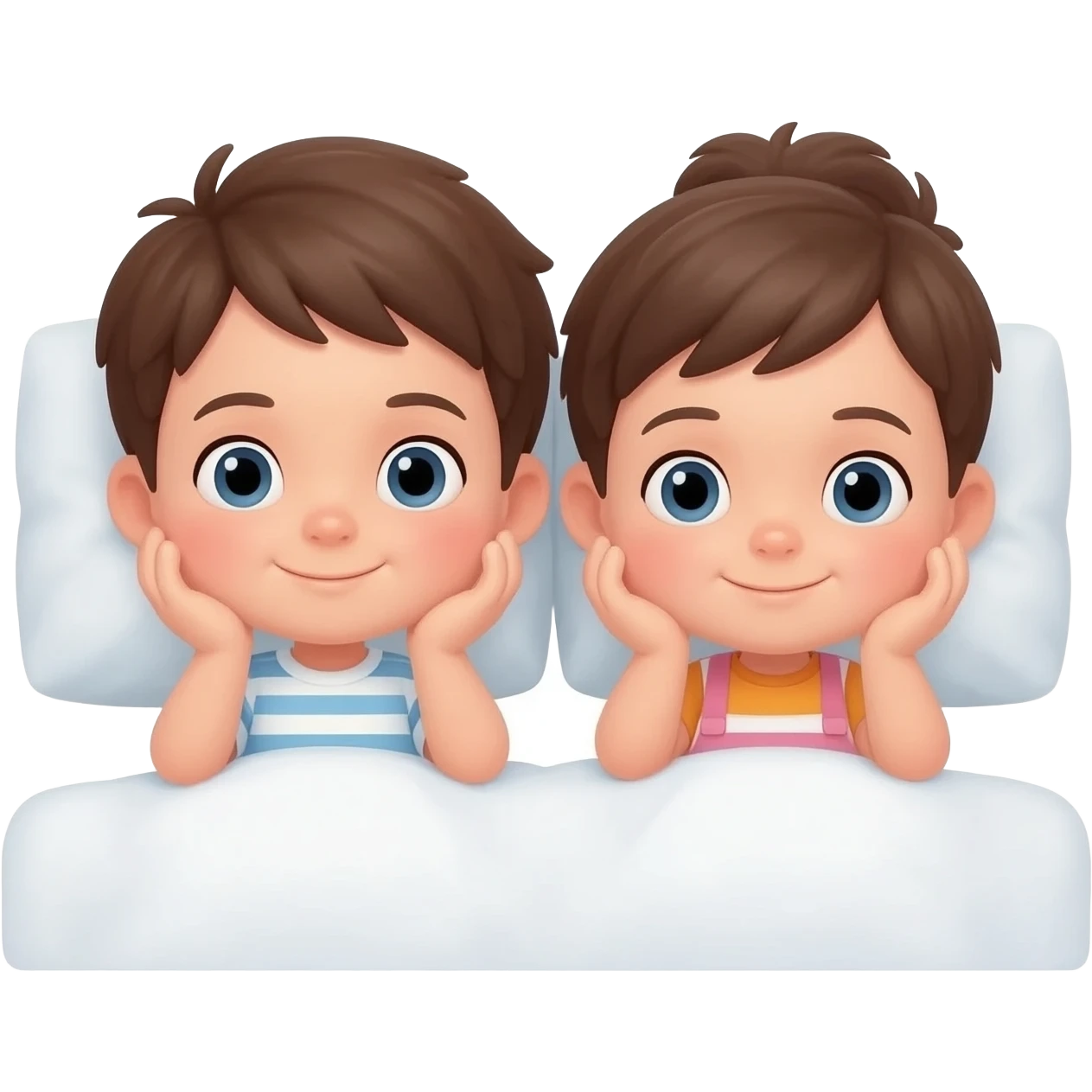 Yatakta yatan çocuklar emoji