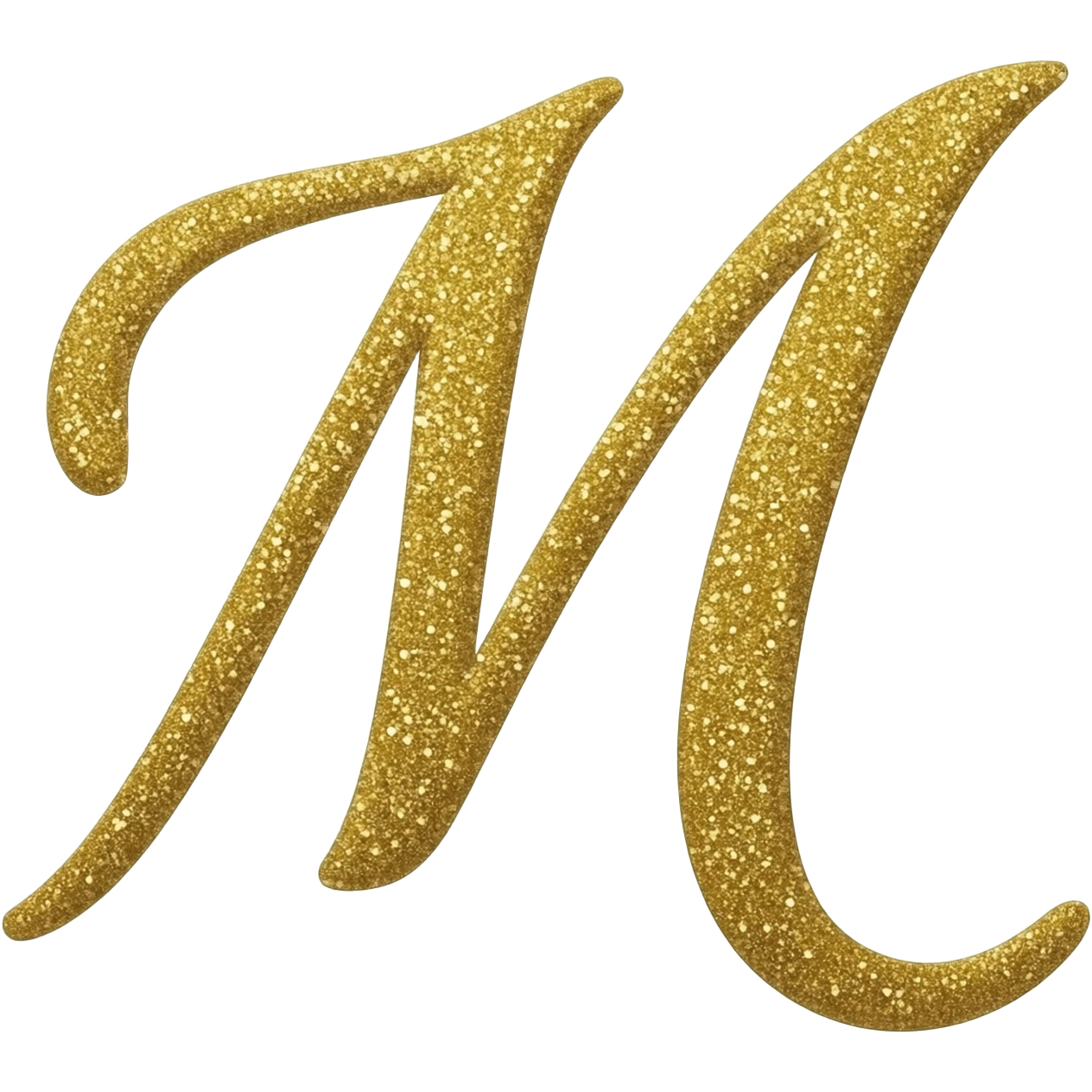 Sparkle gold cursive M emoji
