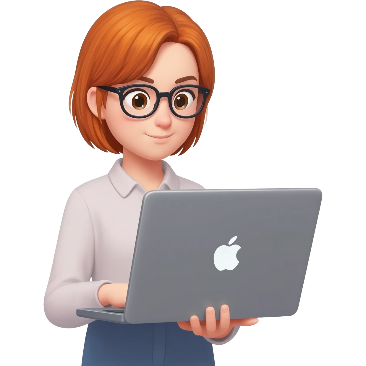 Девушка с ноутбком emoji