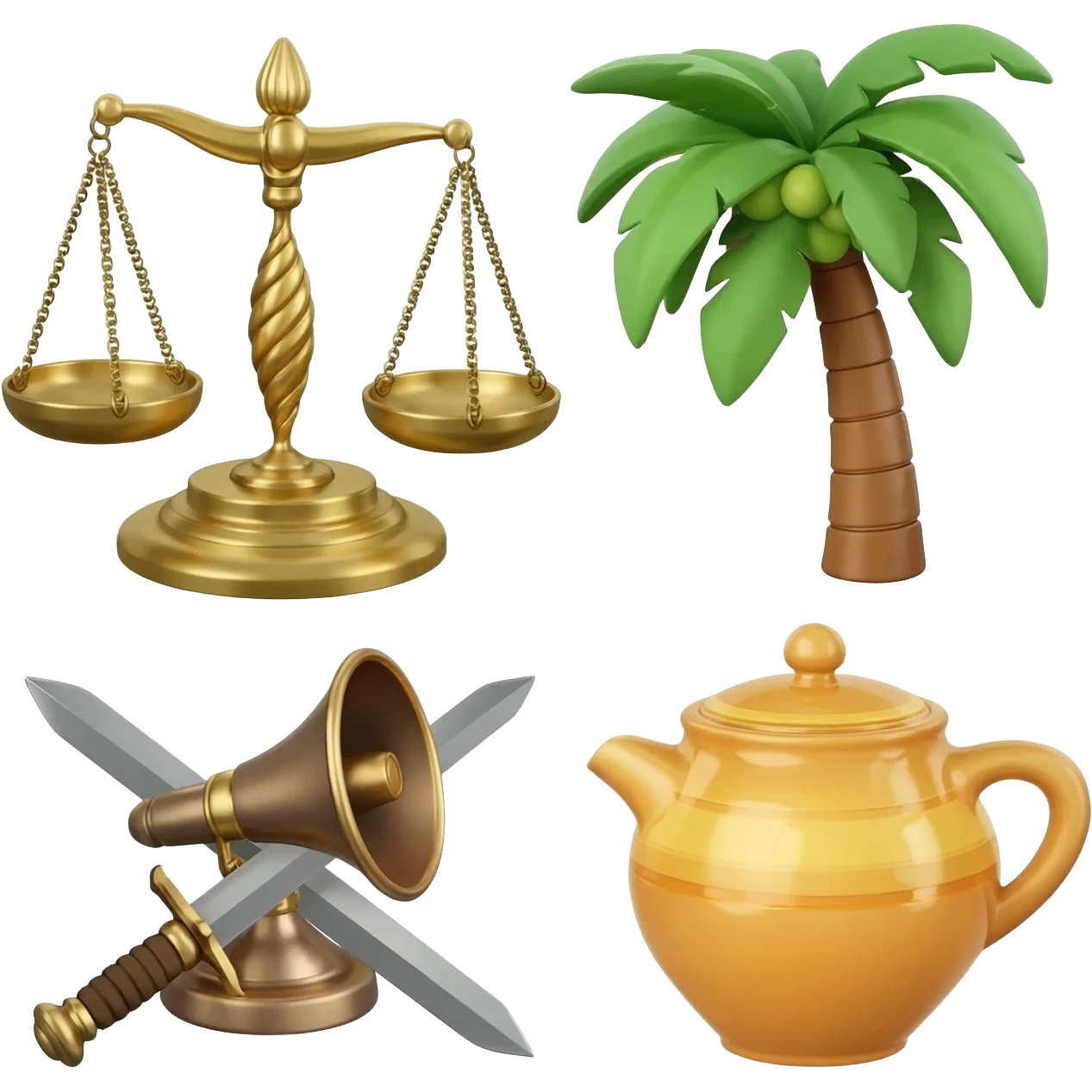 ⚖️🌴📢⚔️🍯 сделай картинку из этих эмоджи качественную (ВАЖНО) emoji