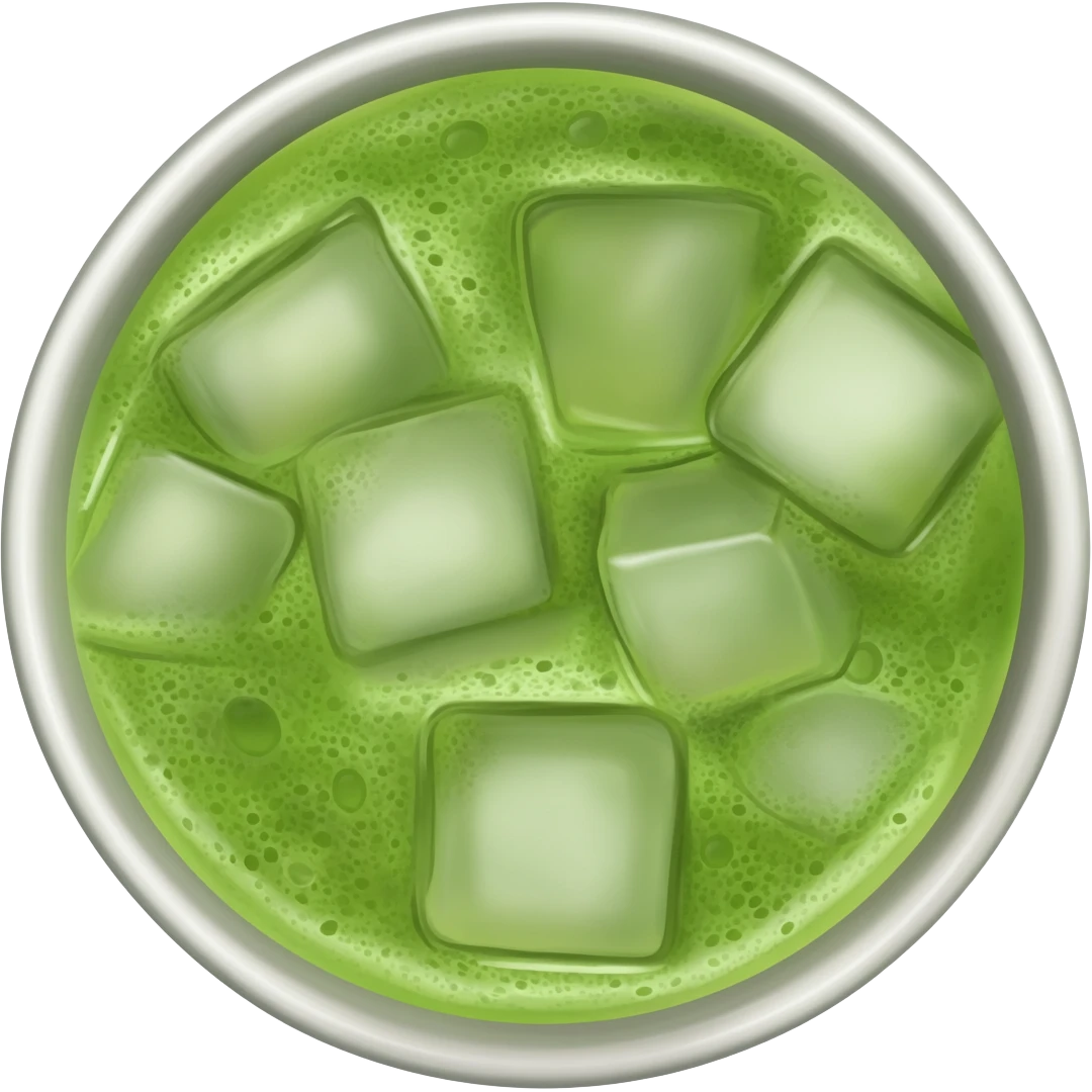 baby green matcha iced top view emoji