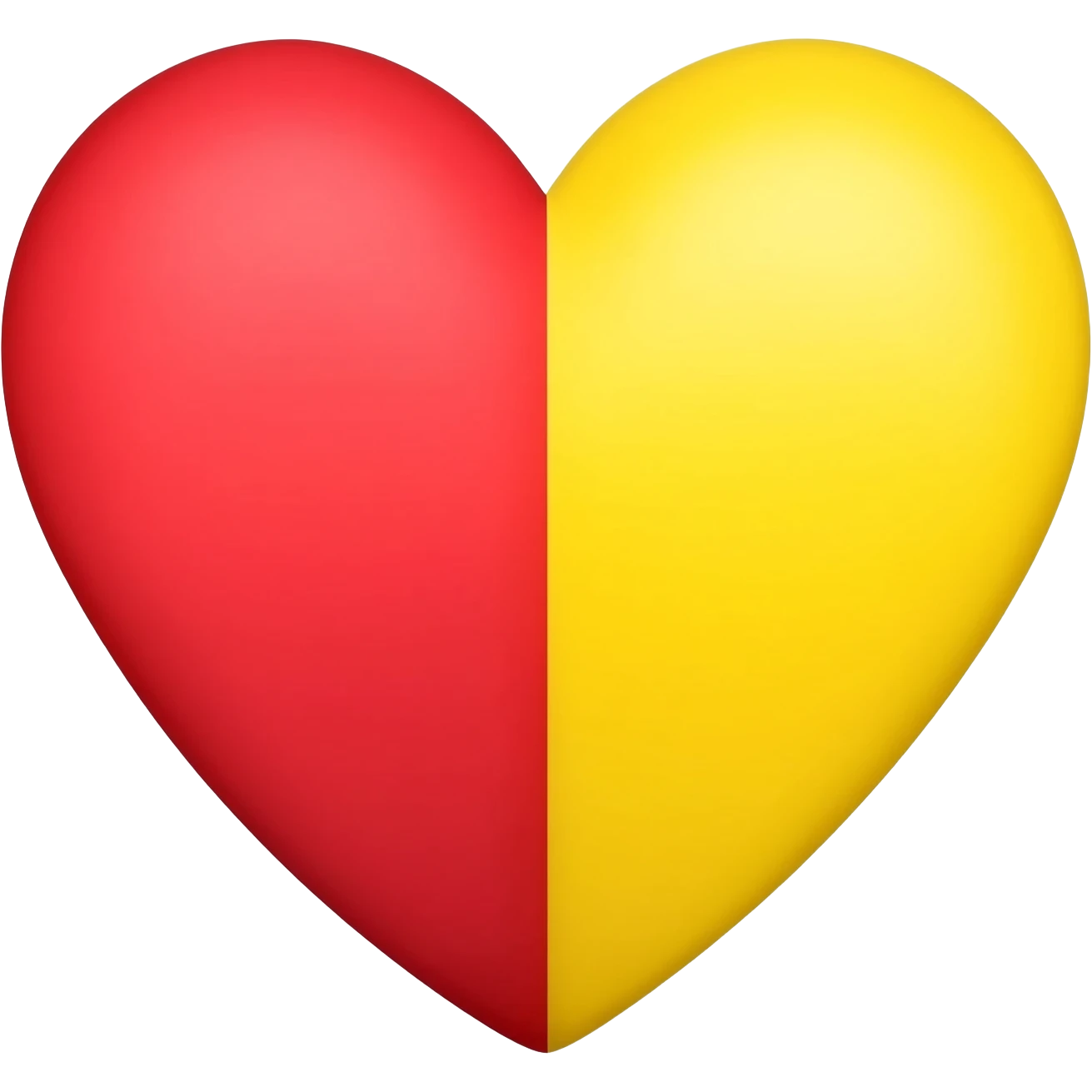 Half red heart, half yellow heart emoji