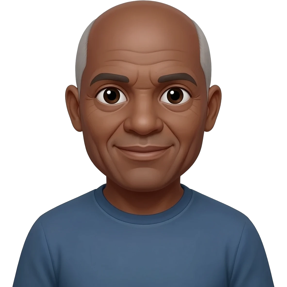 This man with black face with no hair and no beard look like a old man emoji