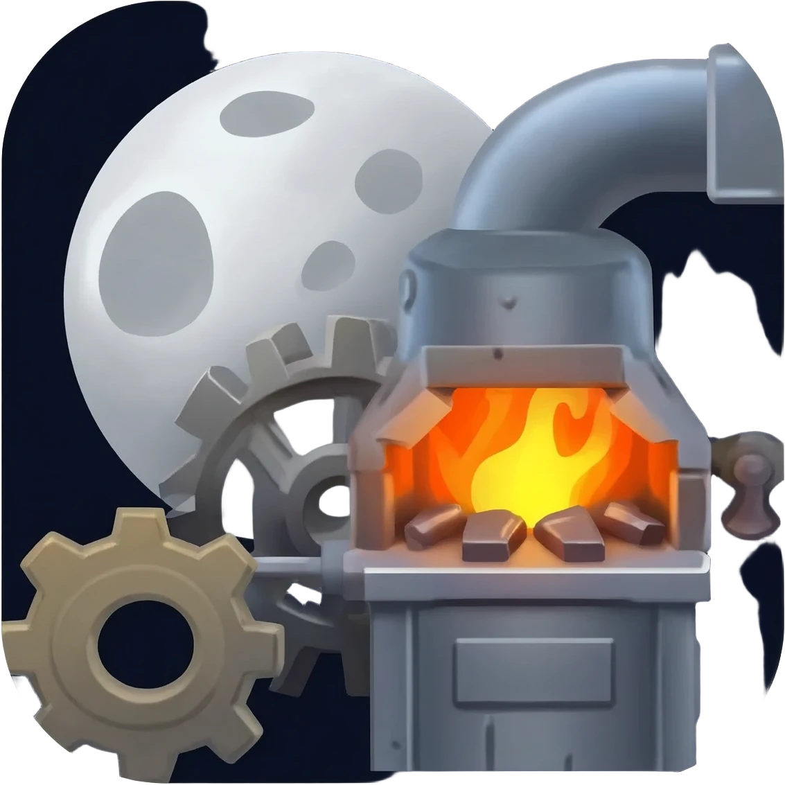 social media icons that has something to do with lunar forge factory emoji