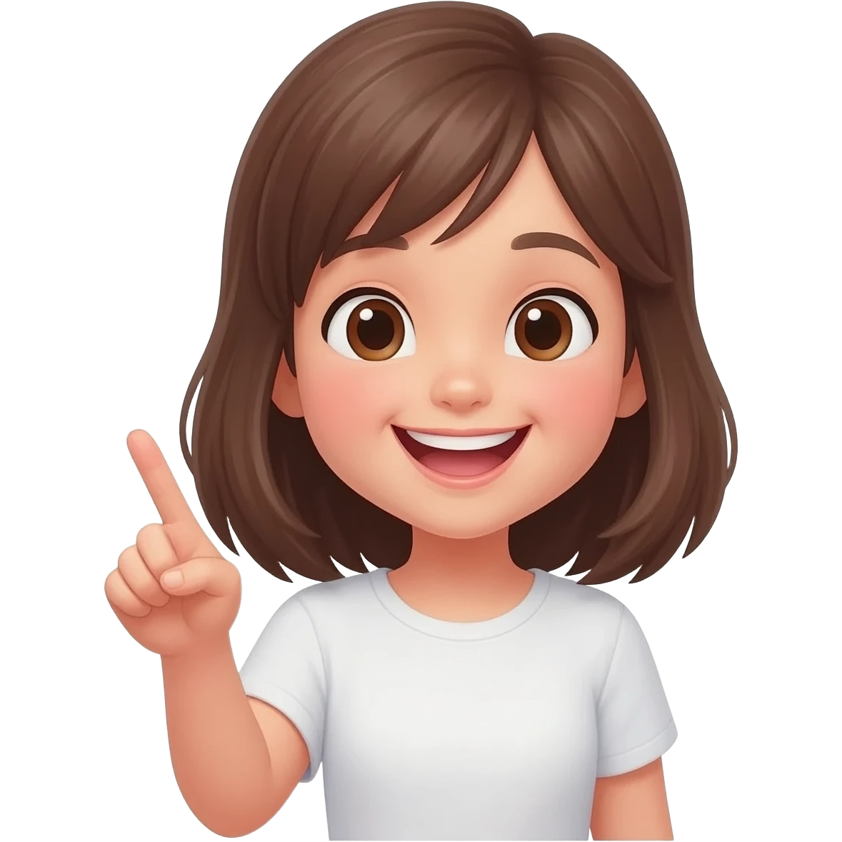 Chica riéndose y señalando emoji