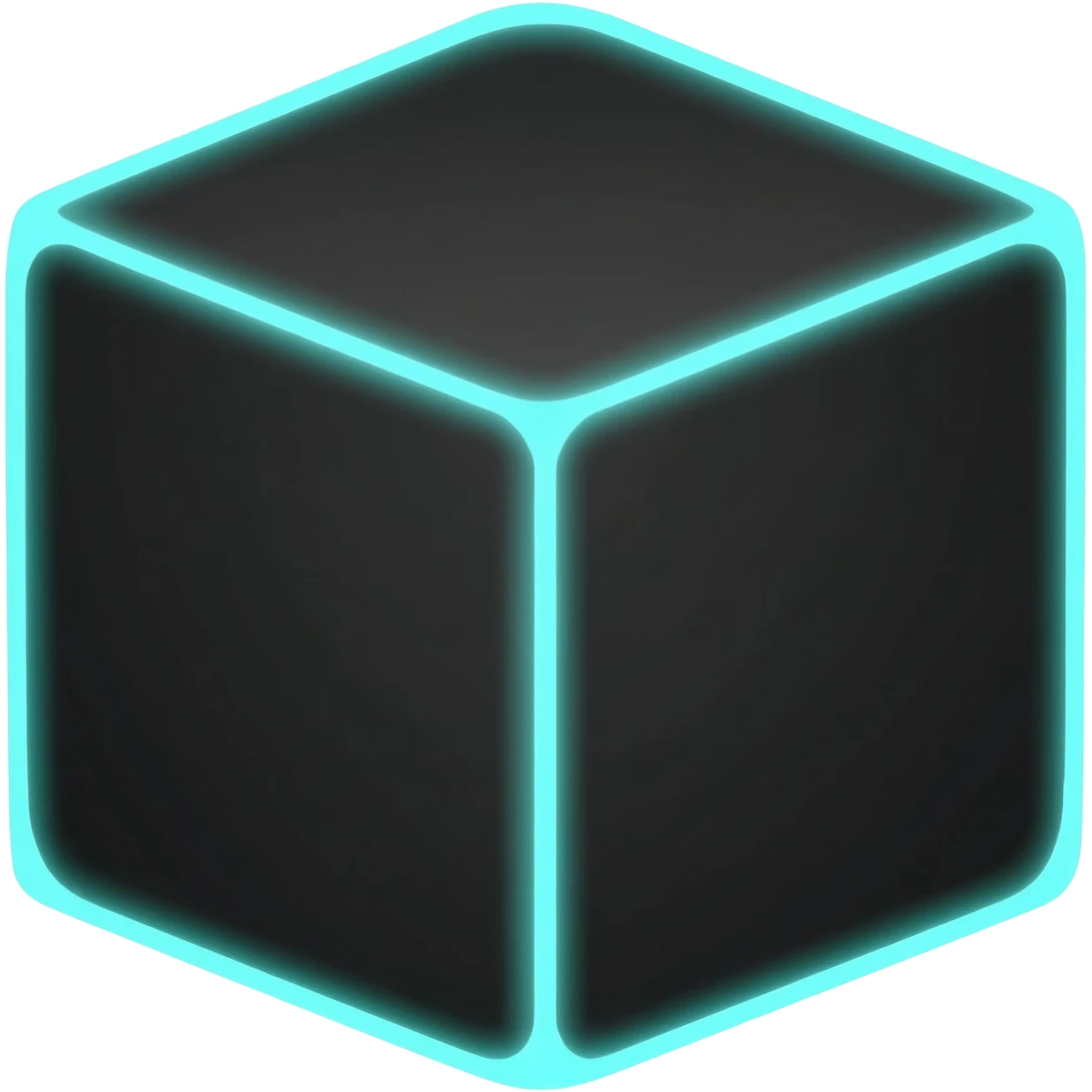 very neon black cube emoji
