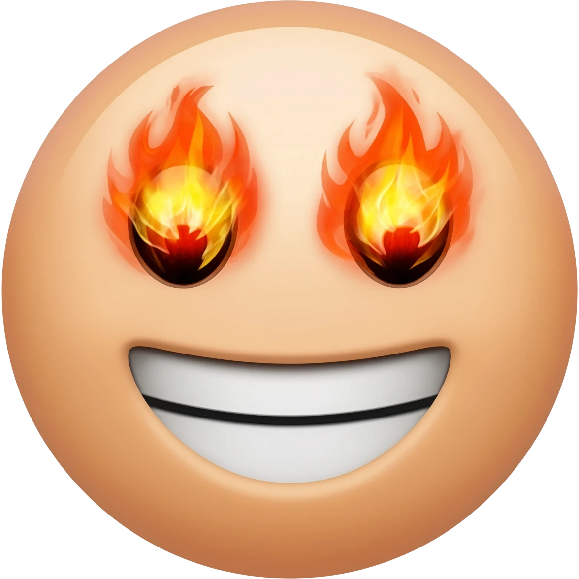 a emoji iphone happy and fire eyes emoji