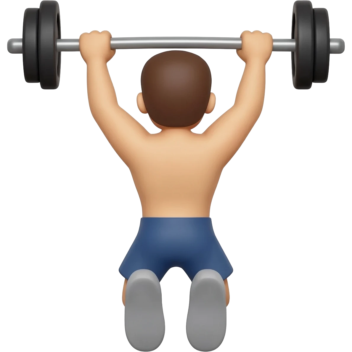back view of a emoji man doing pull ups emoji
