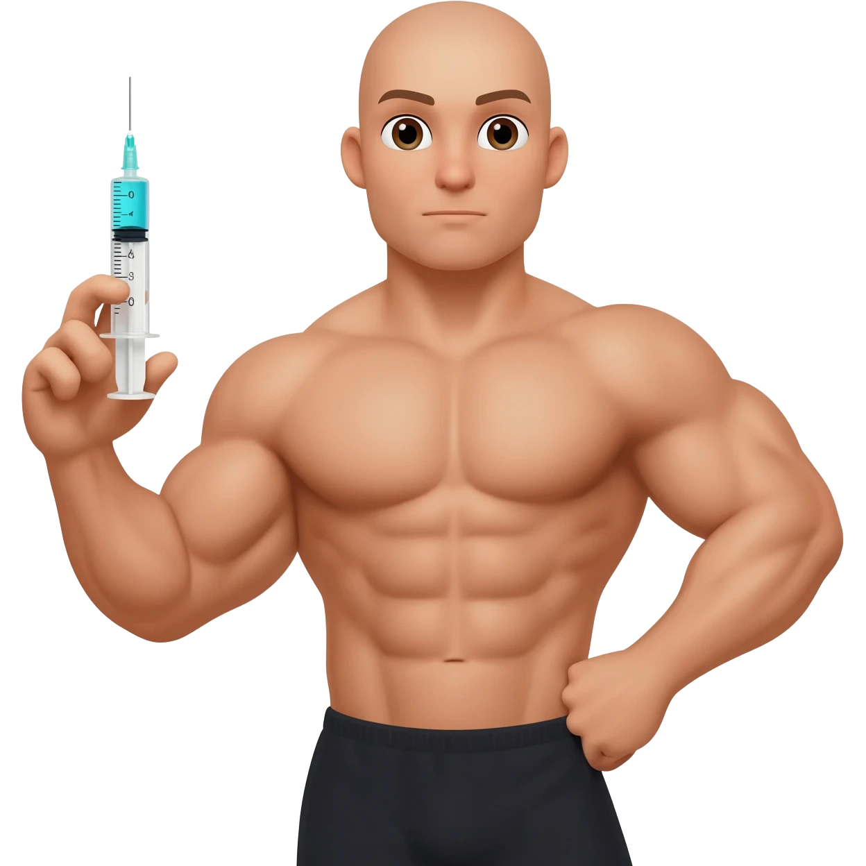 A body builder holding an injection in his hand emoji