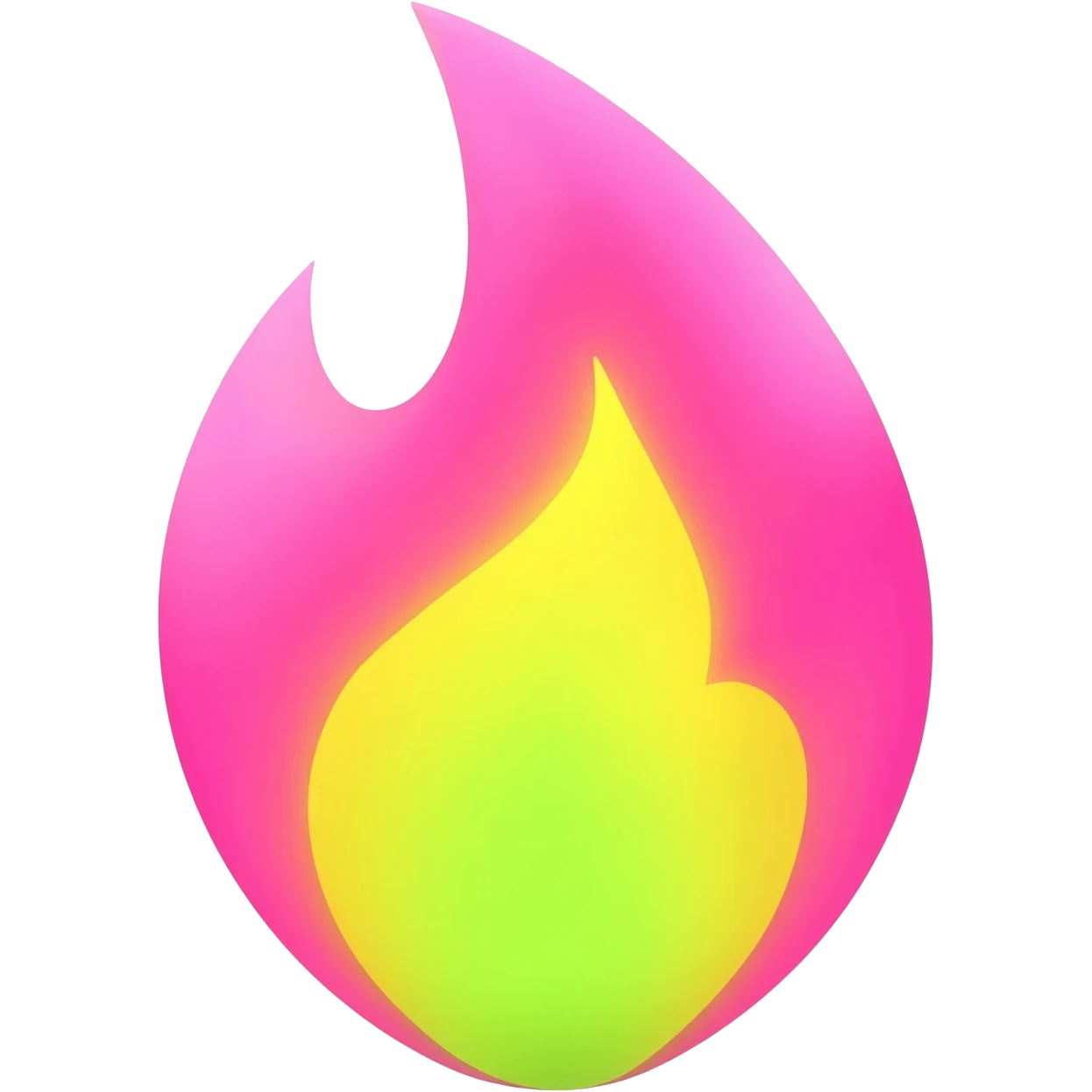 yellow,green, and pink flame emoji
