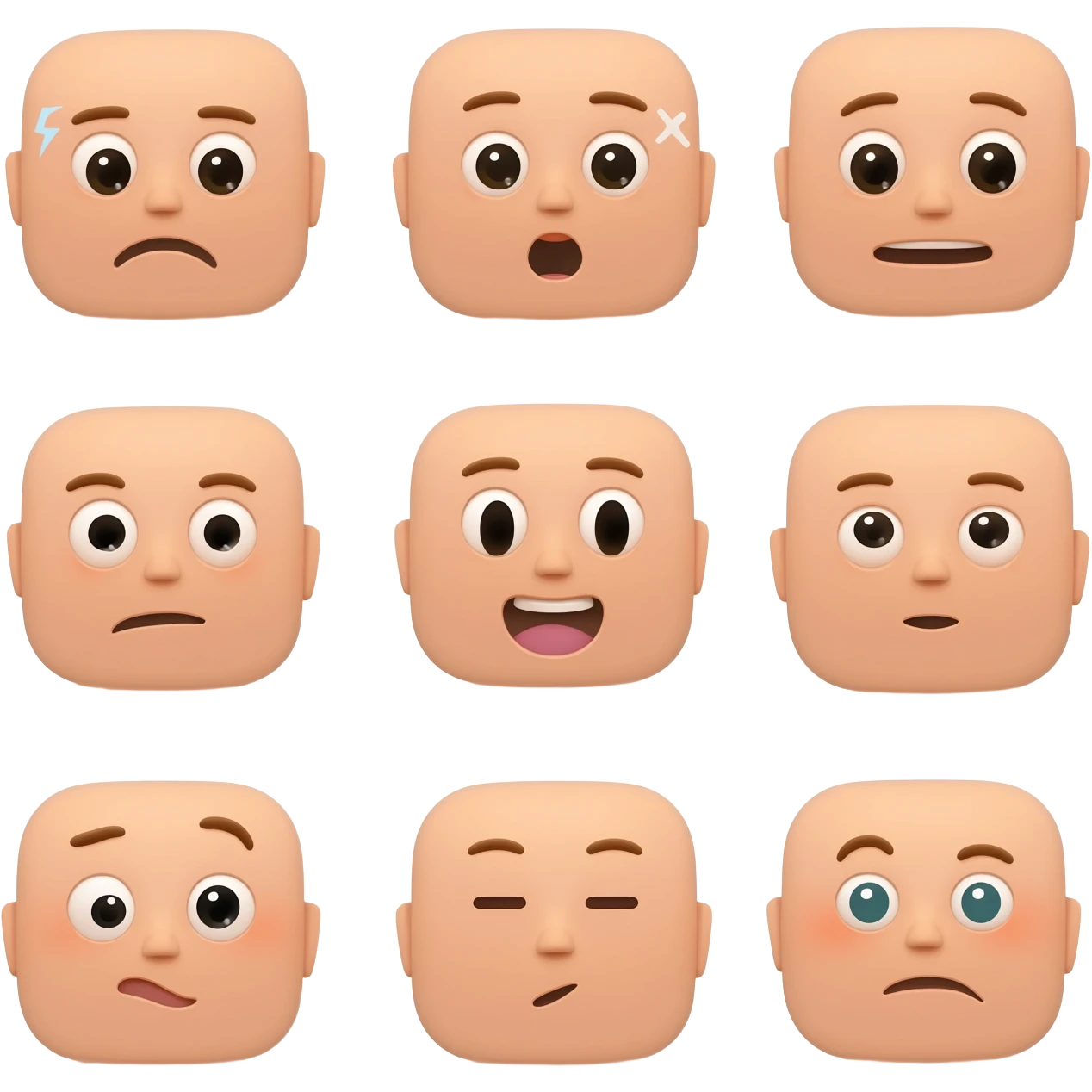 Emoji estilo iPhone uno diferente a los que apple ya tiene Con expresiones diferentes emoji