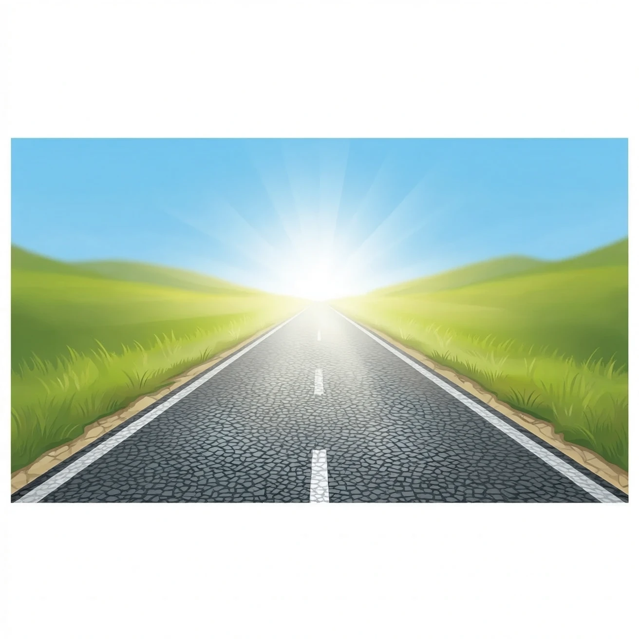 very hot asphalt road emoji