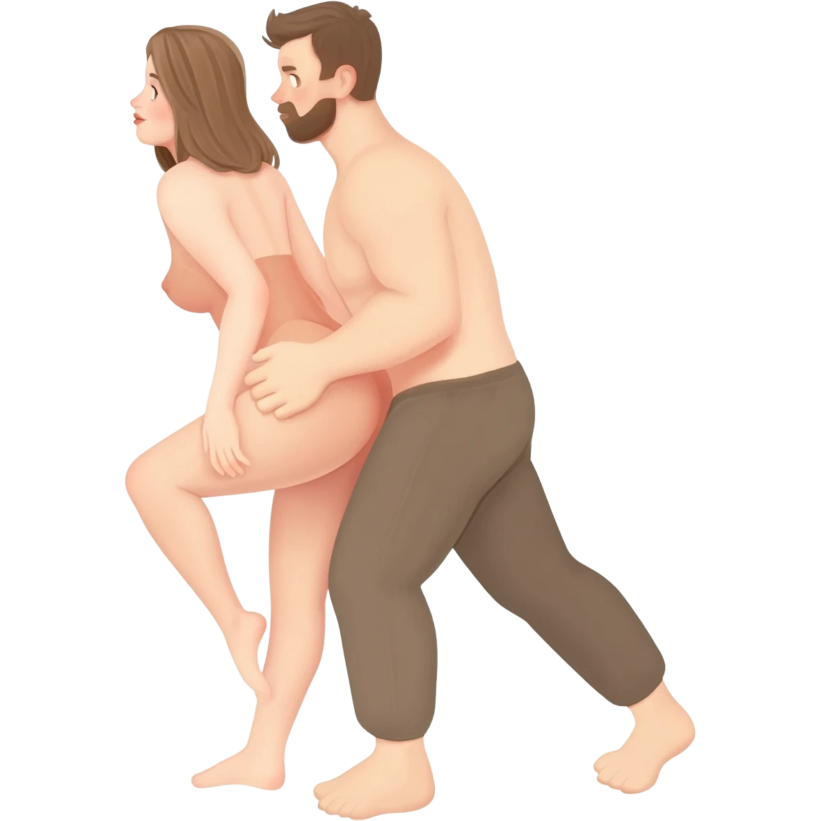 Blote vrouw met man doggy style emoji