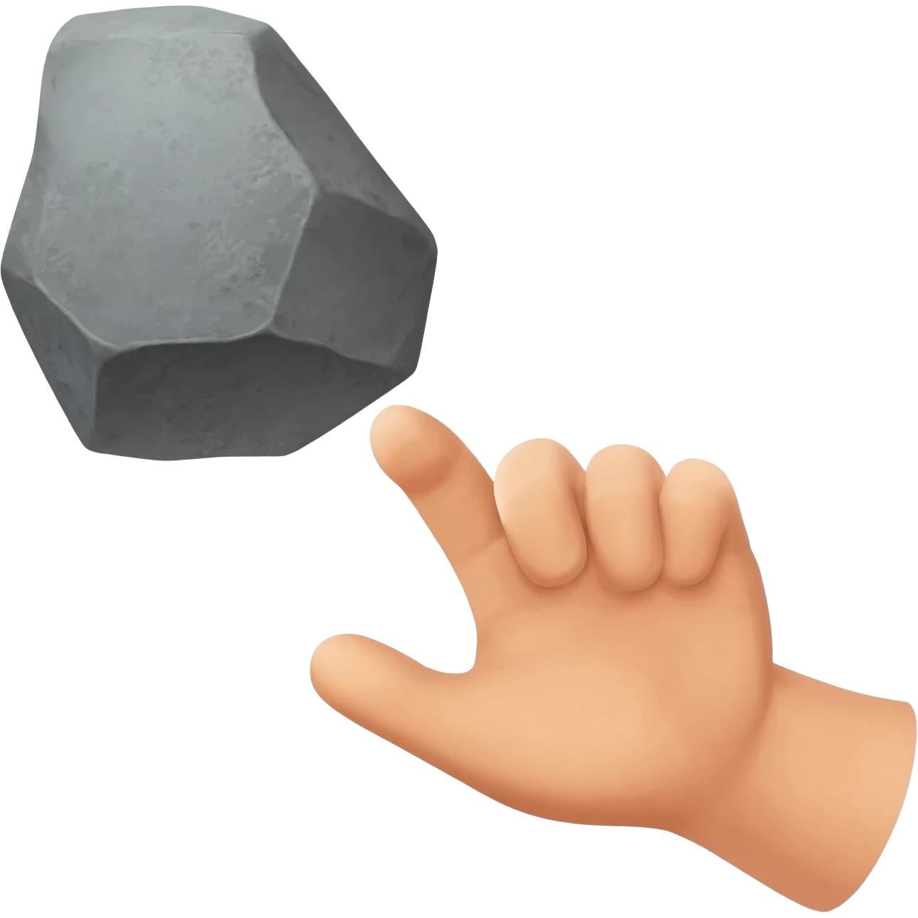 hand throwing a rock emoji