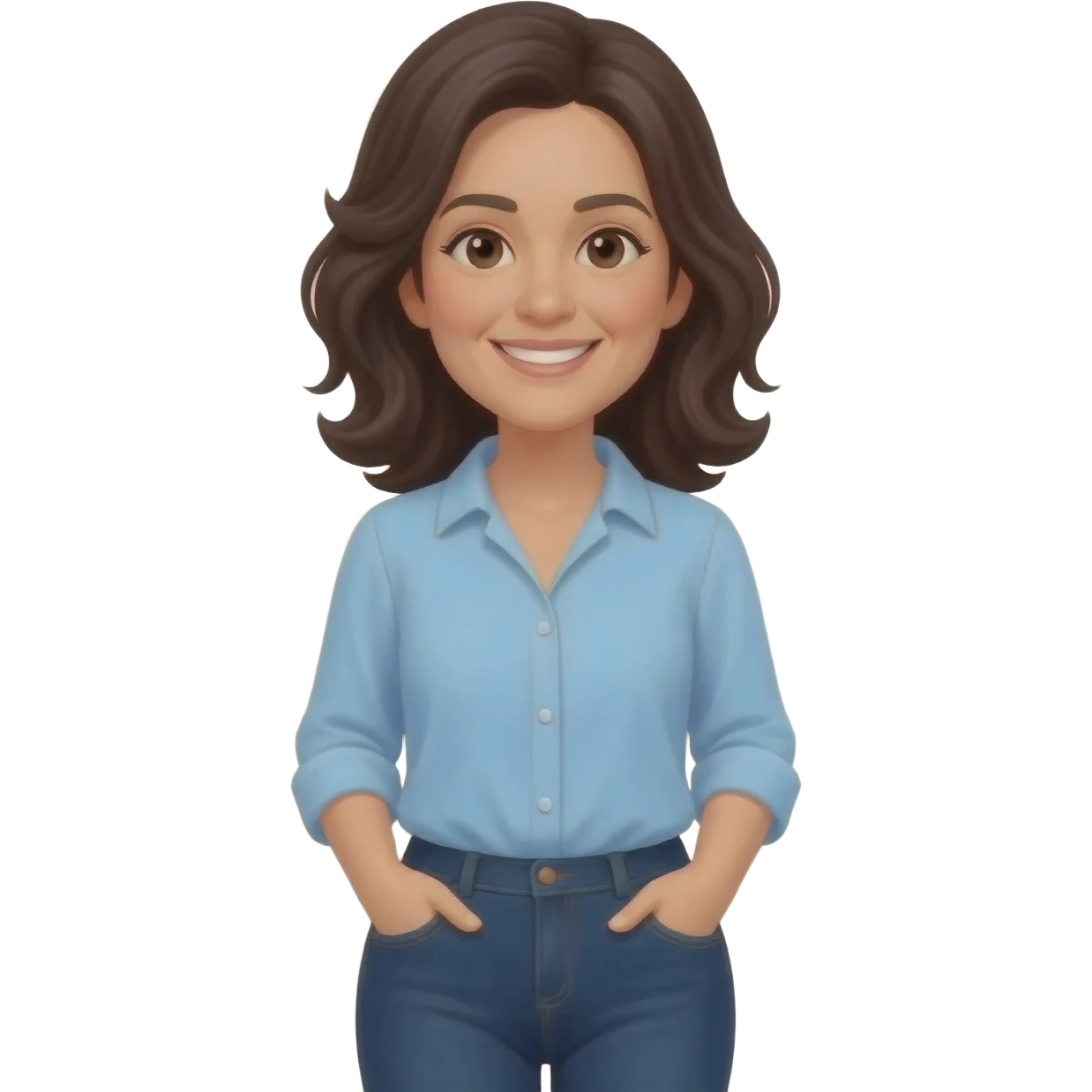 Mujer de 40 años, cuerpo completo. emoji