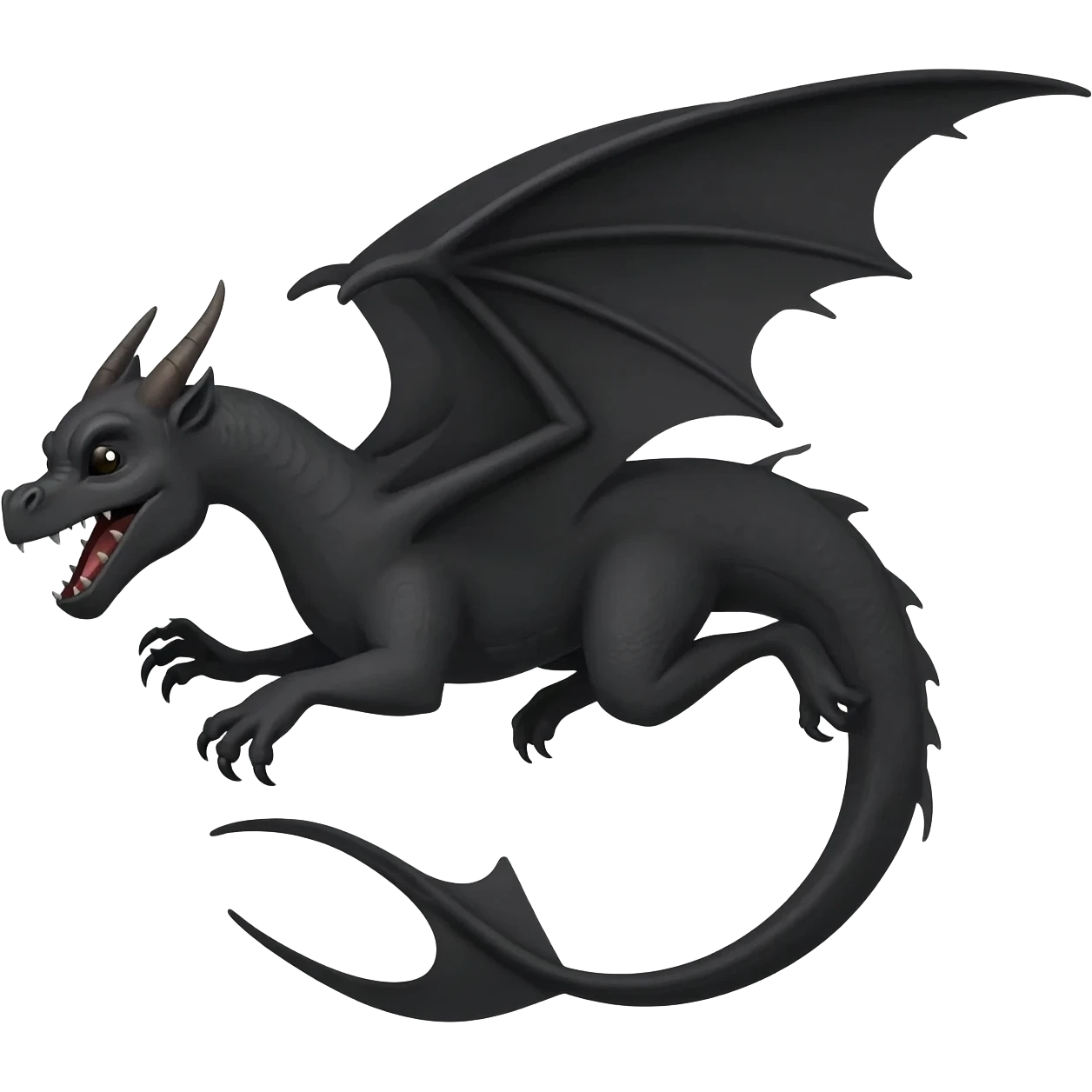 Дракон має бути в польті зігнктий типу літра с але поаернутиц в іншу сьорону і крала торчати і він чорний emoji