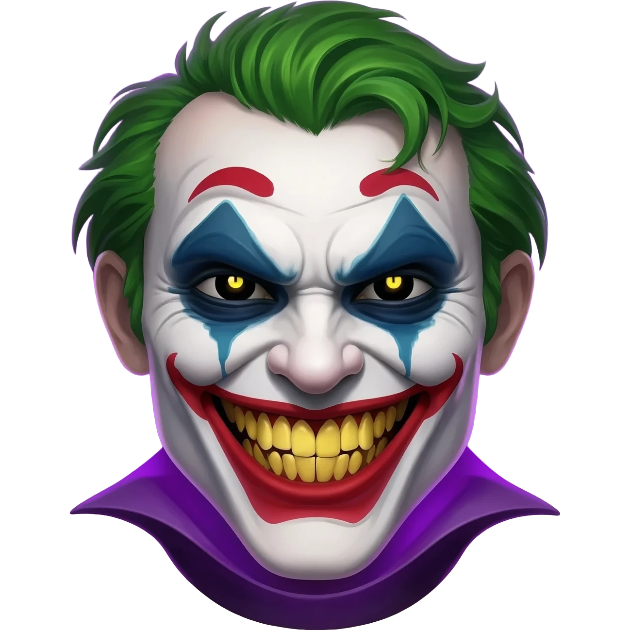 emoji de emocion con parecido al joker en modo malvado emoji