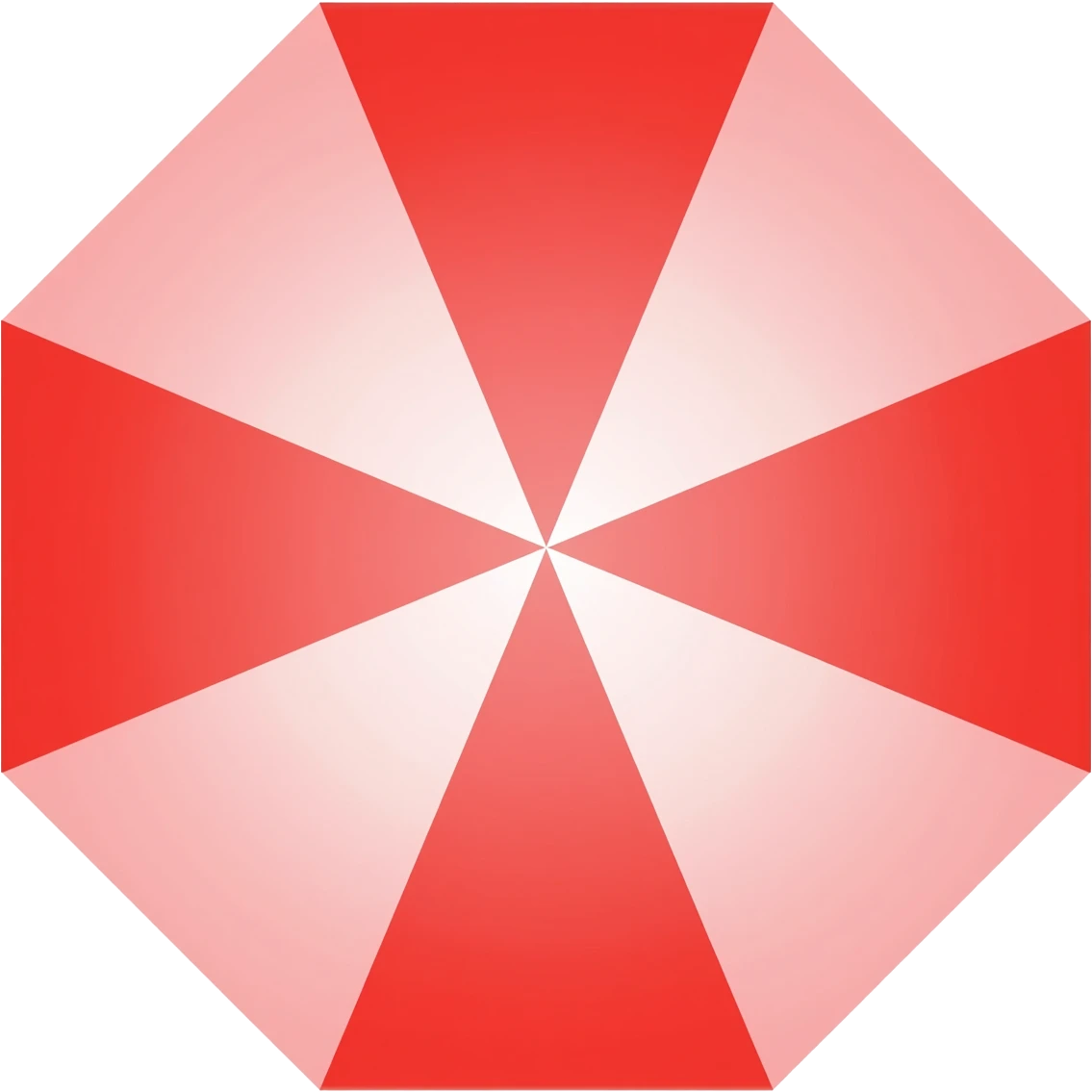 an iconic, minimalist emblem featuring a bold, geometric octagon divided into eight alternating red and white segments emoji