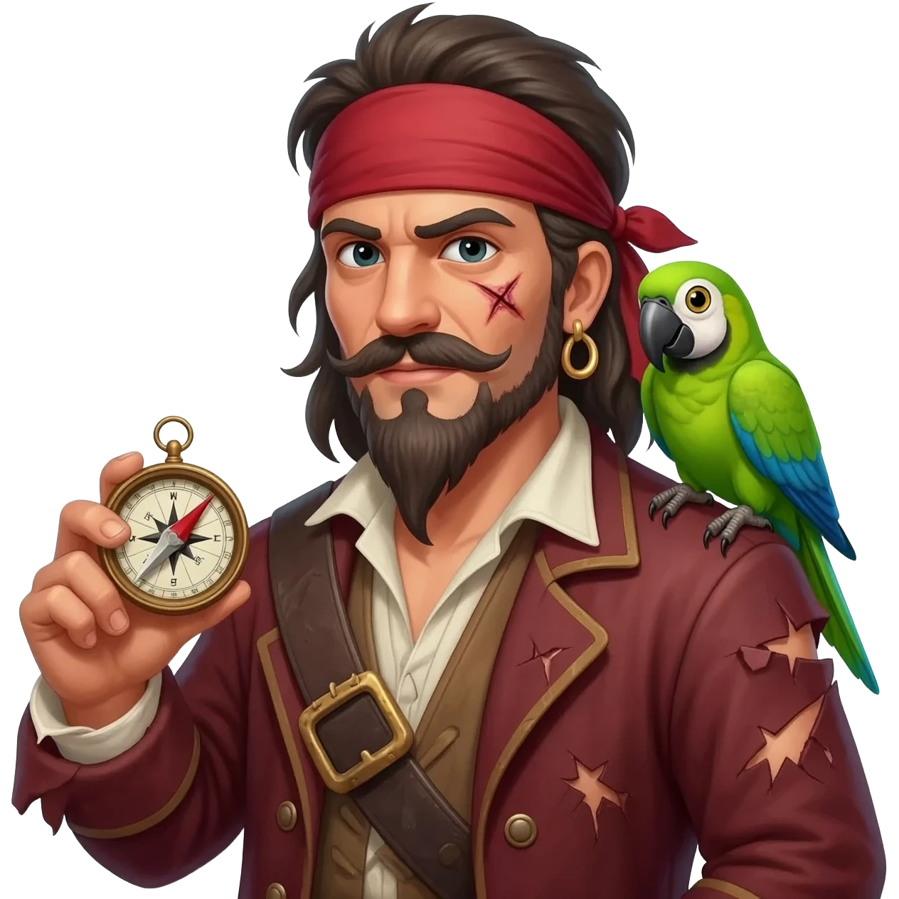 pirate and parrot emoji