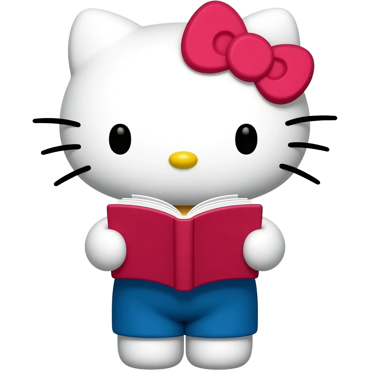 hello kitty reading nerd emoji