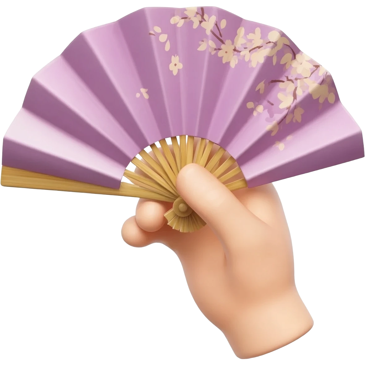 hand with Japanese fan emoji