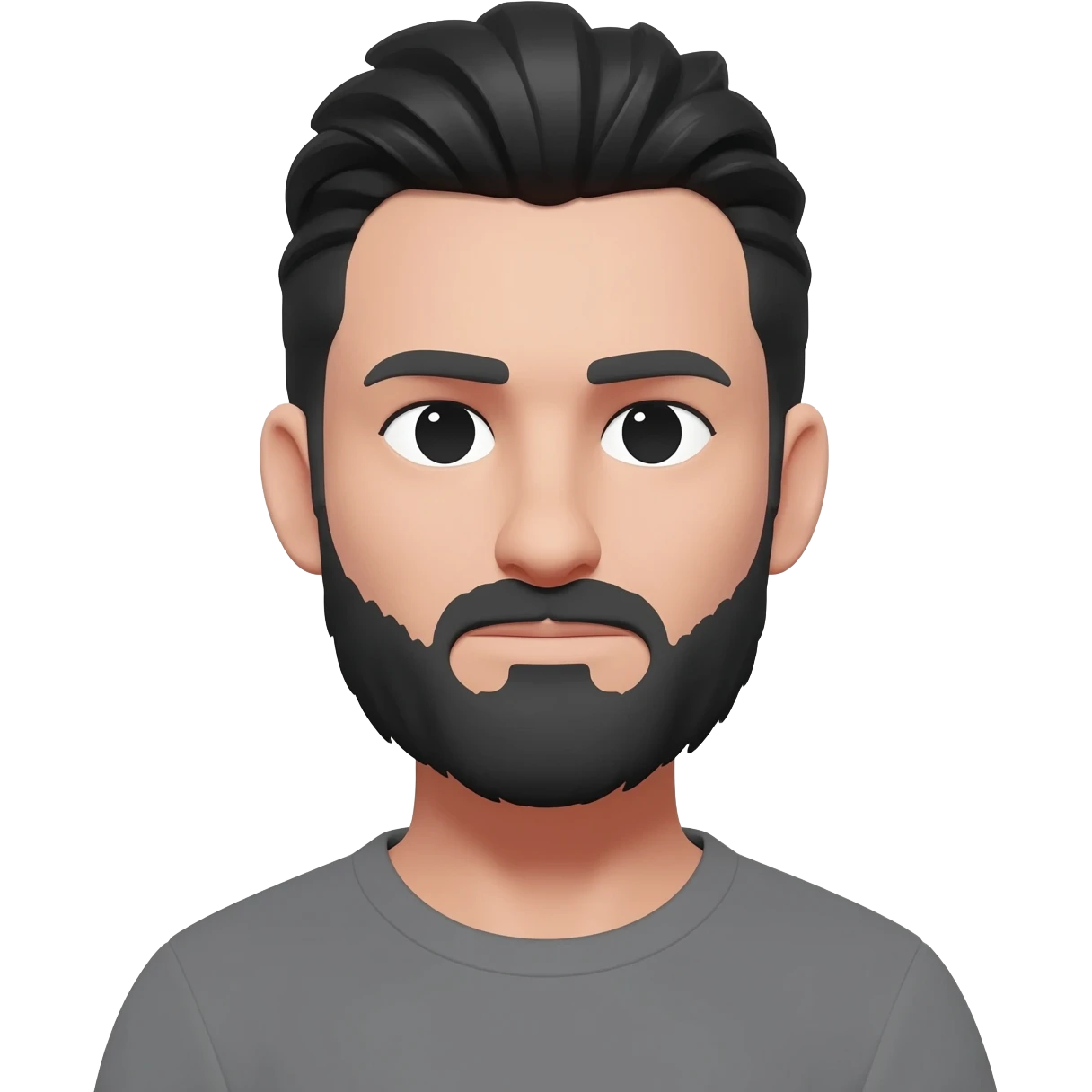 white man with black and grey beard and pony tail emoji