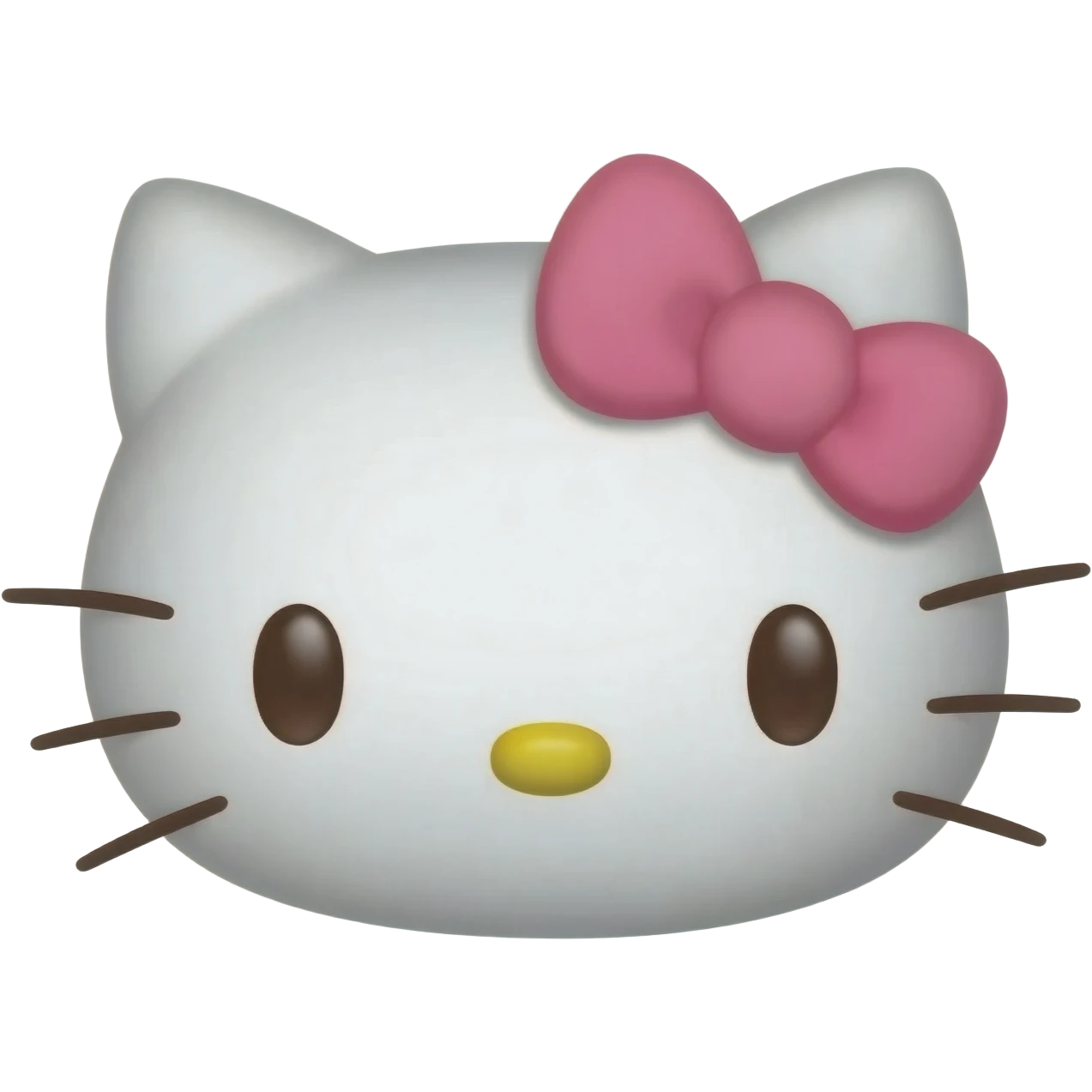 Hello kitty face, pink bow emoji