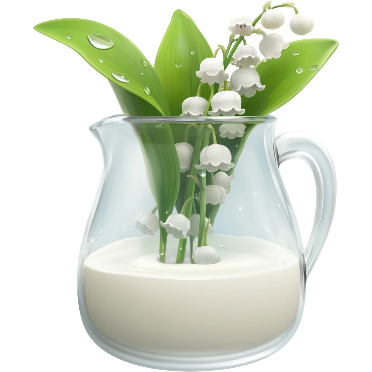 lily of the valley dripping into a milk jug emoji